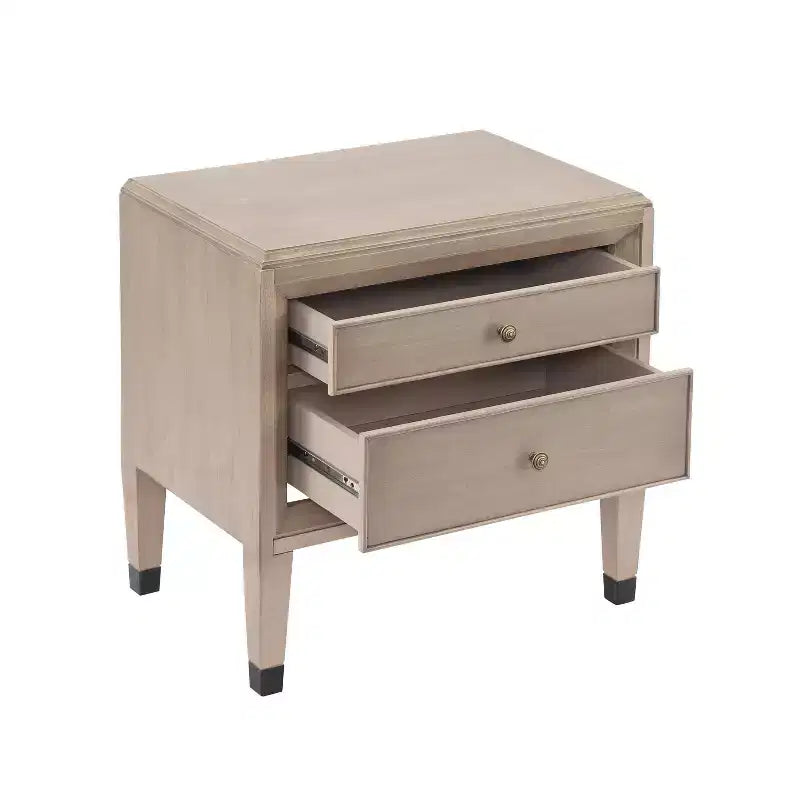 Table de chevet moderne en bois à 2 tiroirs