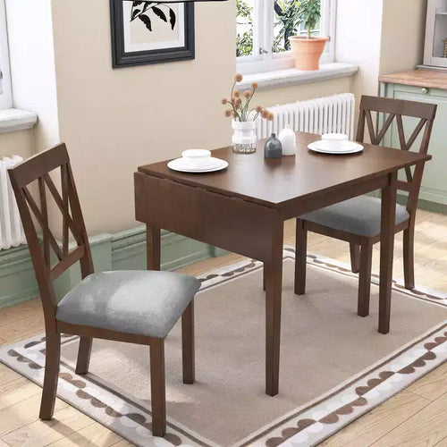 Table de salle à manger extensible 29-45 avec rallonges et pieds en bois d'hévéa