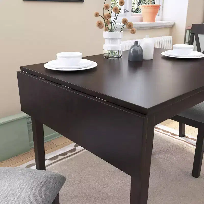 Table de salle à manger extensible 29-45 avec rallonges et pieds en bois d'hévéa