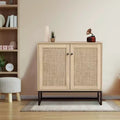 Meuble, Buffet en rotin avec portes décoratives