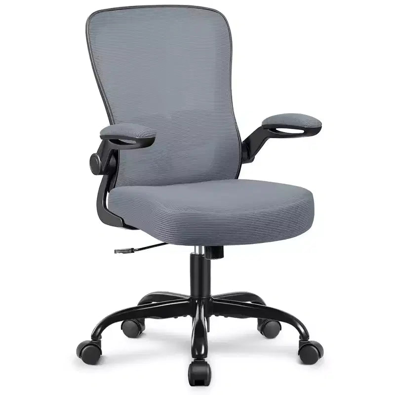 Chaise de bureau ergonomique, Chaise d'ordinateur en maille, avec support lombaire, Accoudoirs rotatifs et réversibles, Réglable en hauteur