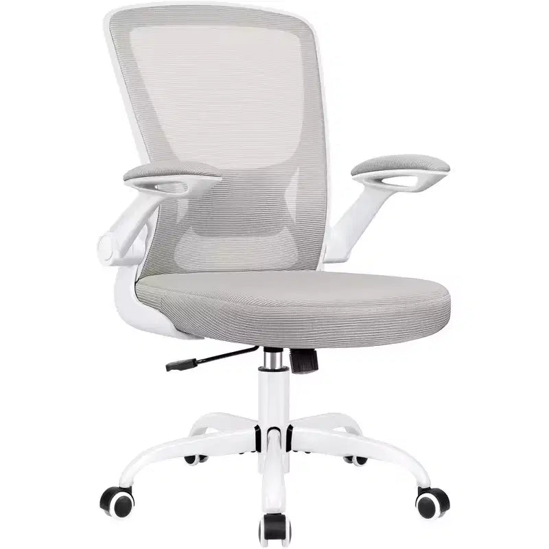 Chaise de bureau ergonomique, Chaise d'ordinateur en maille, avec support lombaire, Accoudoirs rotatifs et réversibles, Réglable en hauteur
