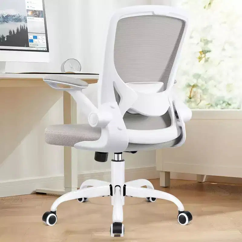 Chaise de bureau ergonomique, Chaise d'ordinateur en maille, avec support lombaire, Accoudoirs rotatifs et réversibles, Réglable en hauteur