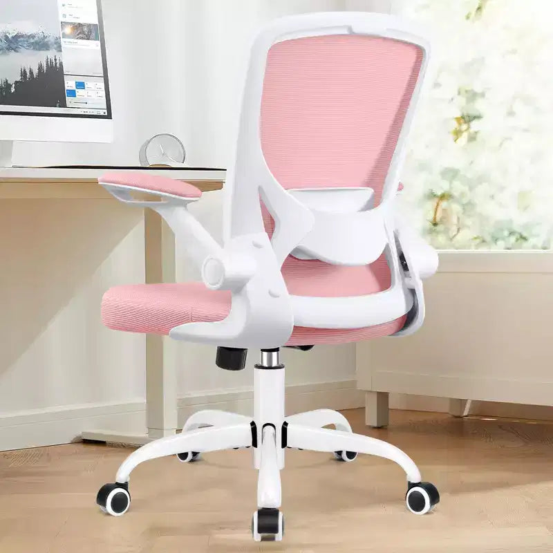 Chaise de bureau ergonomique, Chaise d'ordinateur en maille, avec support lombaire, Accoudoirs rotatifs et réversibles, Réglable en hauteur