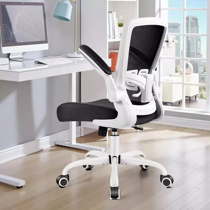 Chaise de bureau ergonomique, Chaise d'ordinateur en maille, avec support lombaire, Accoudoirs rotatifs et réversibles, Réglable en hauteur