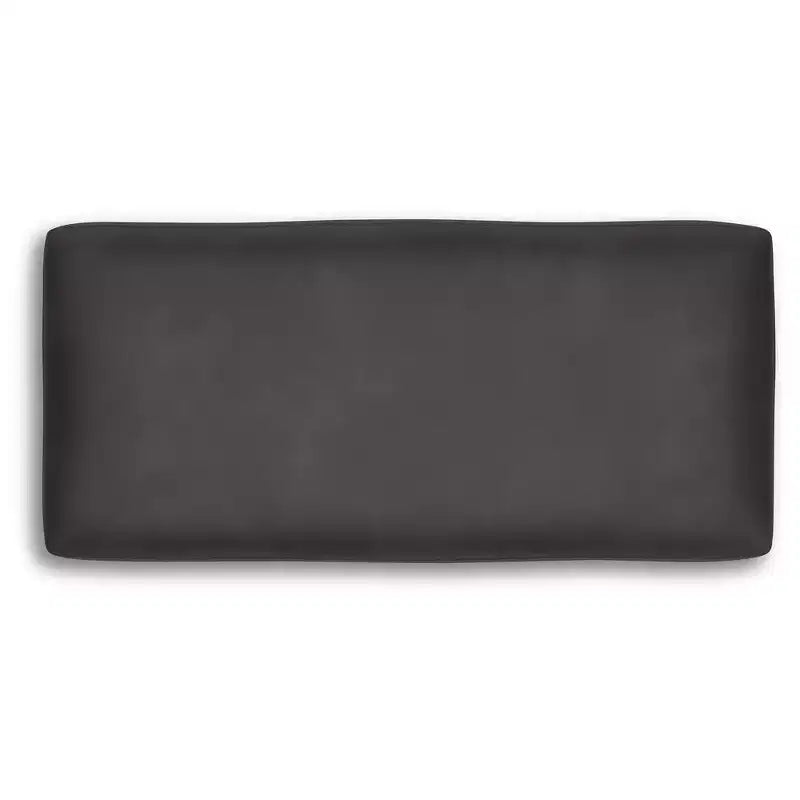 Grand pouf d'appoint, Revêtement en similicuir suédé ultra doux, Gris ombre