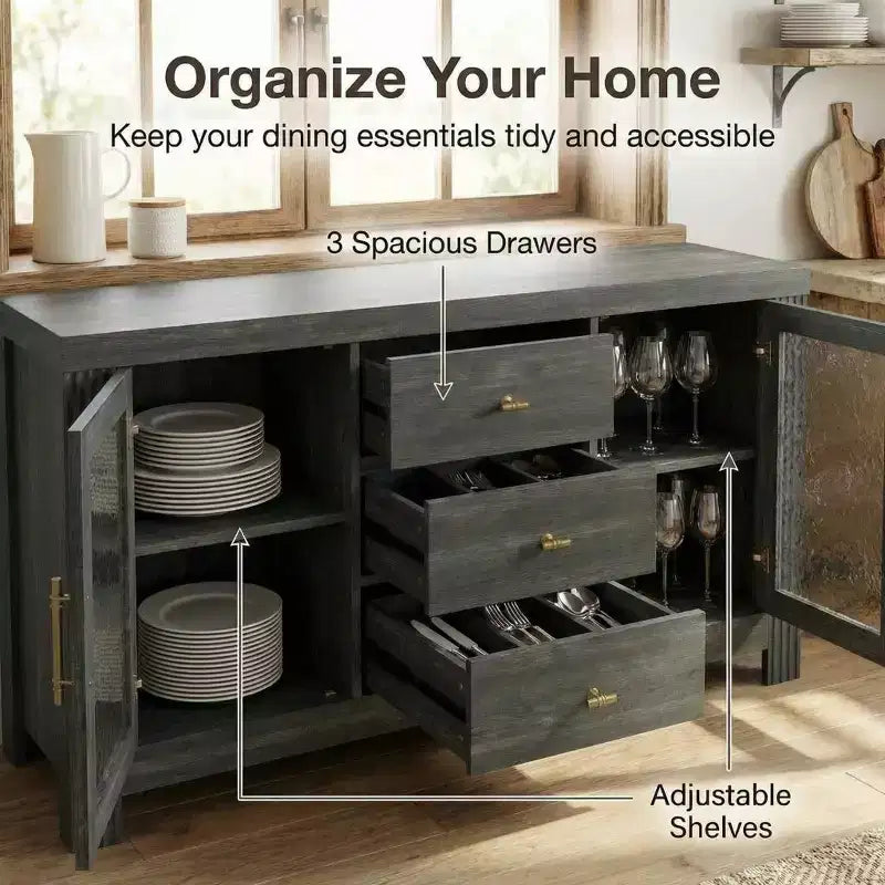 54,4 Buffet moderne avec armoire de rangement polyvalente
