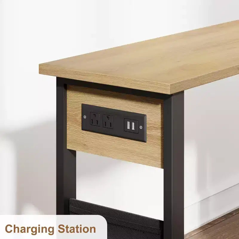 Table d'appoint pivotante à 360° pour canapé, table basse mobile à 2 niveaux, poche de rangement supplémentaire, 6 roulettes pivotantes verrouillables, polyvalente pour salon, chambre à coucher