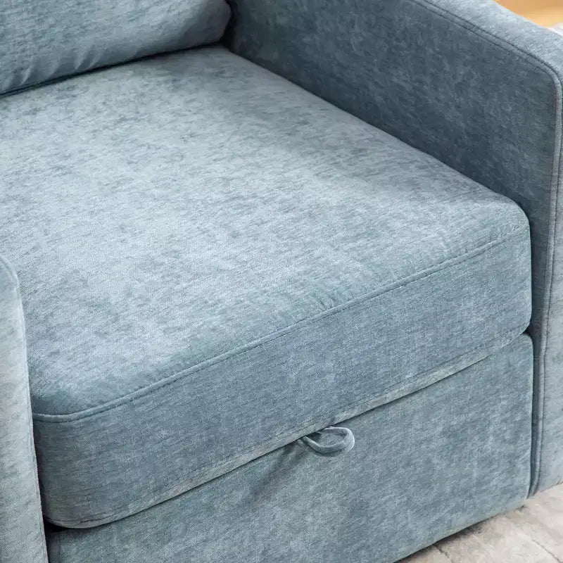 Fauteuil pivotant carré rembourré moderne de 75 cm avec rangement dissimulé