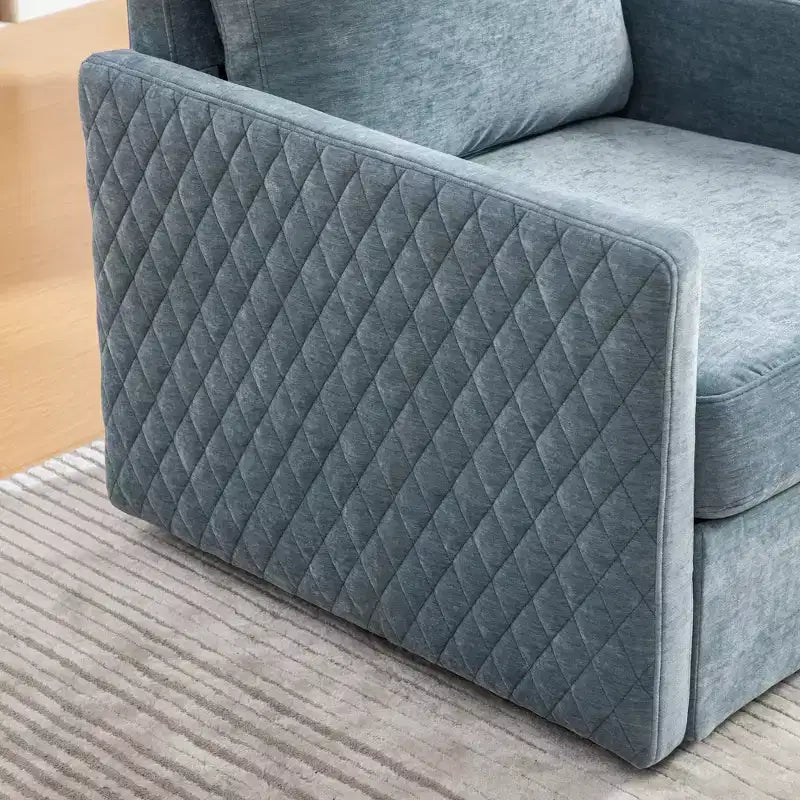 Fauteuil pivotant carré rembourré moderne de 75 cm avec rangement dissimulé