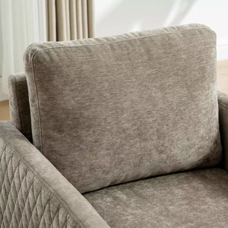 Fauteuil pivotant carré rembourré moderne de 75 cm avec rangement dissimulé