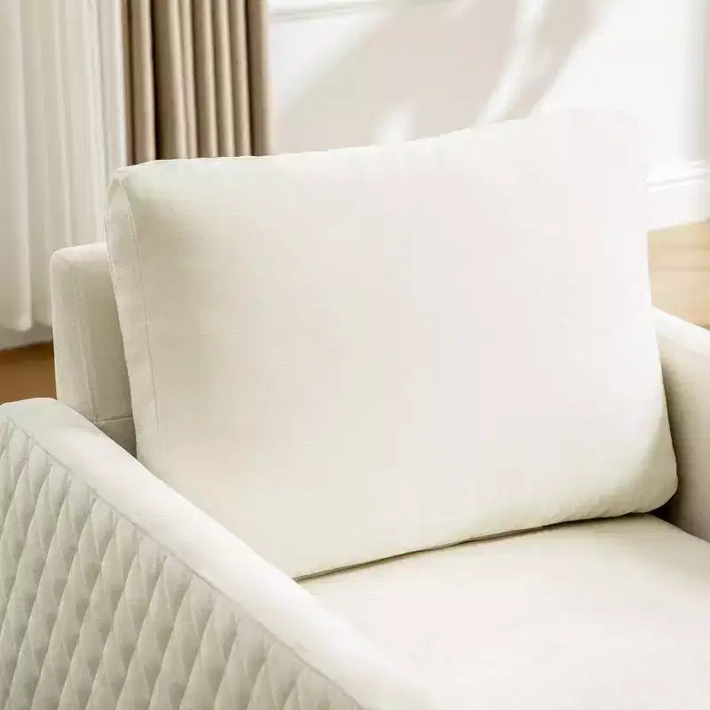 Fauteuil pivotant carré rembourré moderne de 75 cm avec rangement dissimulé