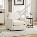 GDFStudio Judson Modern 29.5 Upholstered Square Swivel Armchair with Hidden Storage