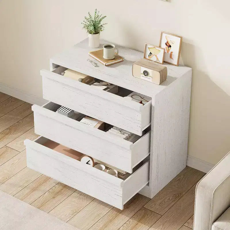 Commode 3/4 tiroirs pour chambre à coucher, Table de chevet en chêne naturel 3 tiroirs avec grand rangement, Petite table d'appoint moderne pour salon, chambre d'enfant
