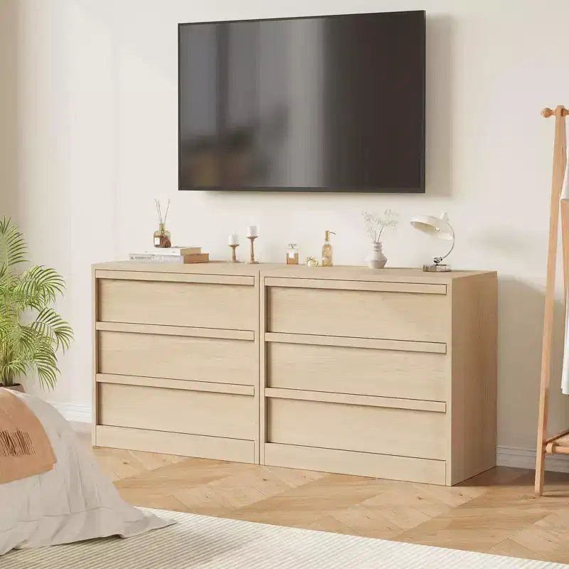 Commode 3/4 tiroirs pour chambre à coucher, Table de chevet en chêne naturel 3 tiroirs avec grand rangement, Petite table d'appoint moderne pour salon, chambre d'enfant