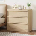3/4 Drawer Dresser for Bedroom, Natural Oak Nightstand 3 Chest of Drawers with Large Storage, Small Modern Bedside End Table for Living Room, Nursery