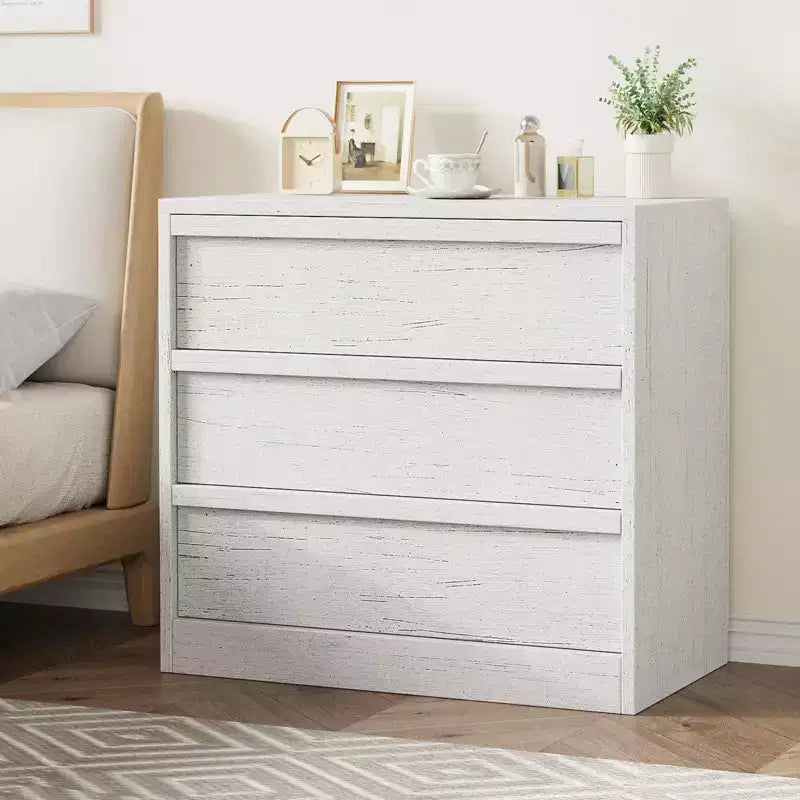 Commode 3/4 tiroirs pour chambre à coucher, Table de chevet en chêne naturel 3 tiroirs avec grand rangement, Petite table d'appoint moderne pour salon, chambre d'enfant