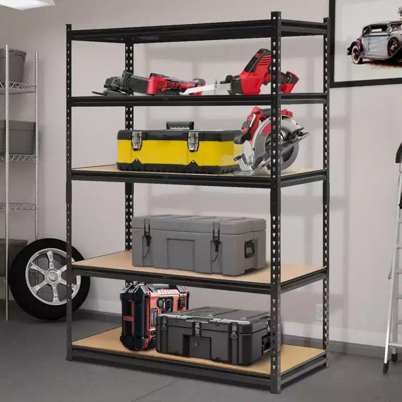 Étagères de garage à 5 niveaux, étagères de rangement métalliques robustes réglables, charge 1360 kg, étagères de rangement de garage réglables, rangement en métal