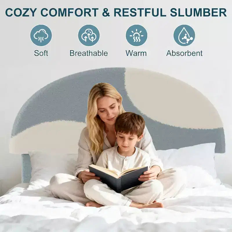 Lit enfant avec tête de lit capitonnée, design en forme d'arche, lit plateforme mignonne de princesse pour filles/garçons, support à lattes en bois