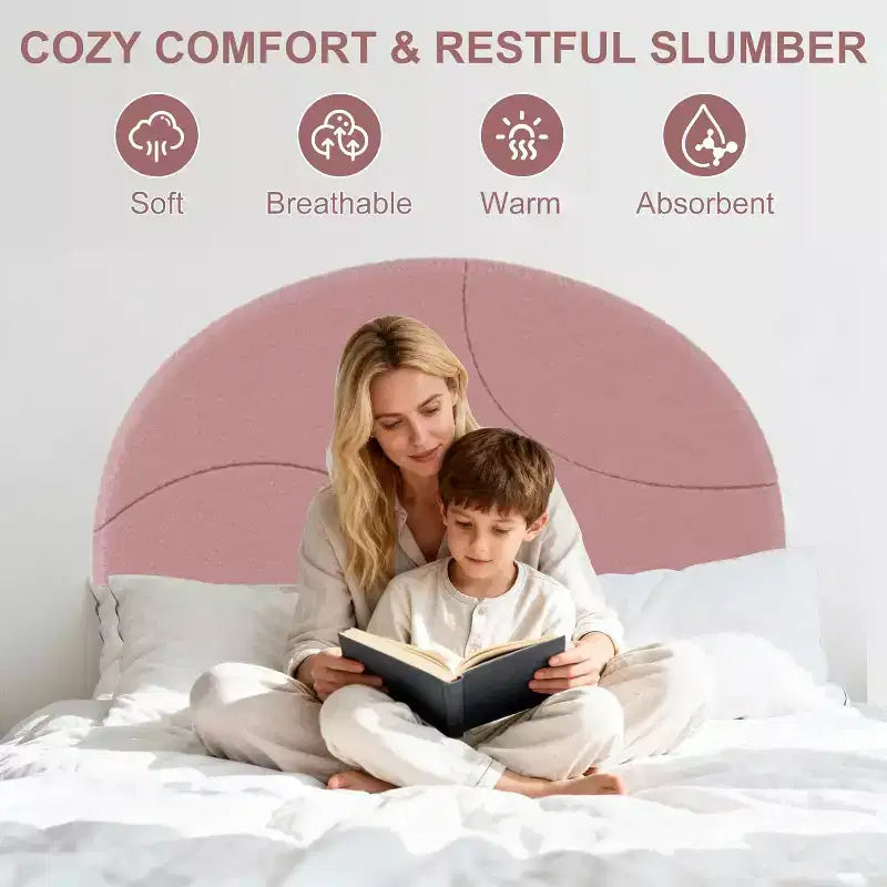 Lit enfant avec tête de lit capitonnée, design en forme d'arche, lit plateforme mignonne de princesse pour filles/garçons, support à lattes en bois